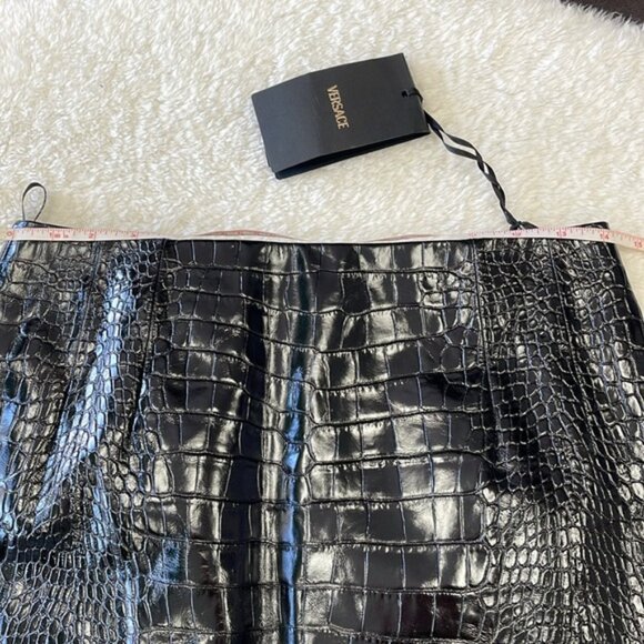 Runway Versace Crocodile-Embossed Midi Skirt - Picture 10 of 17